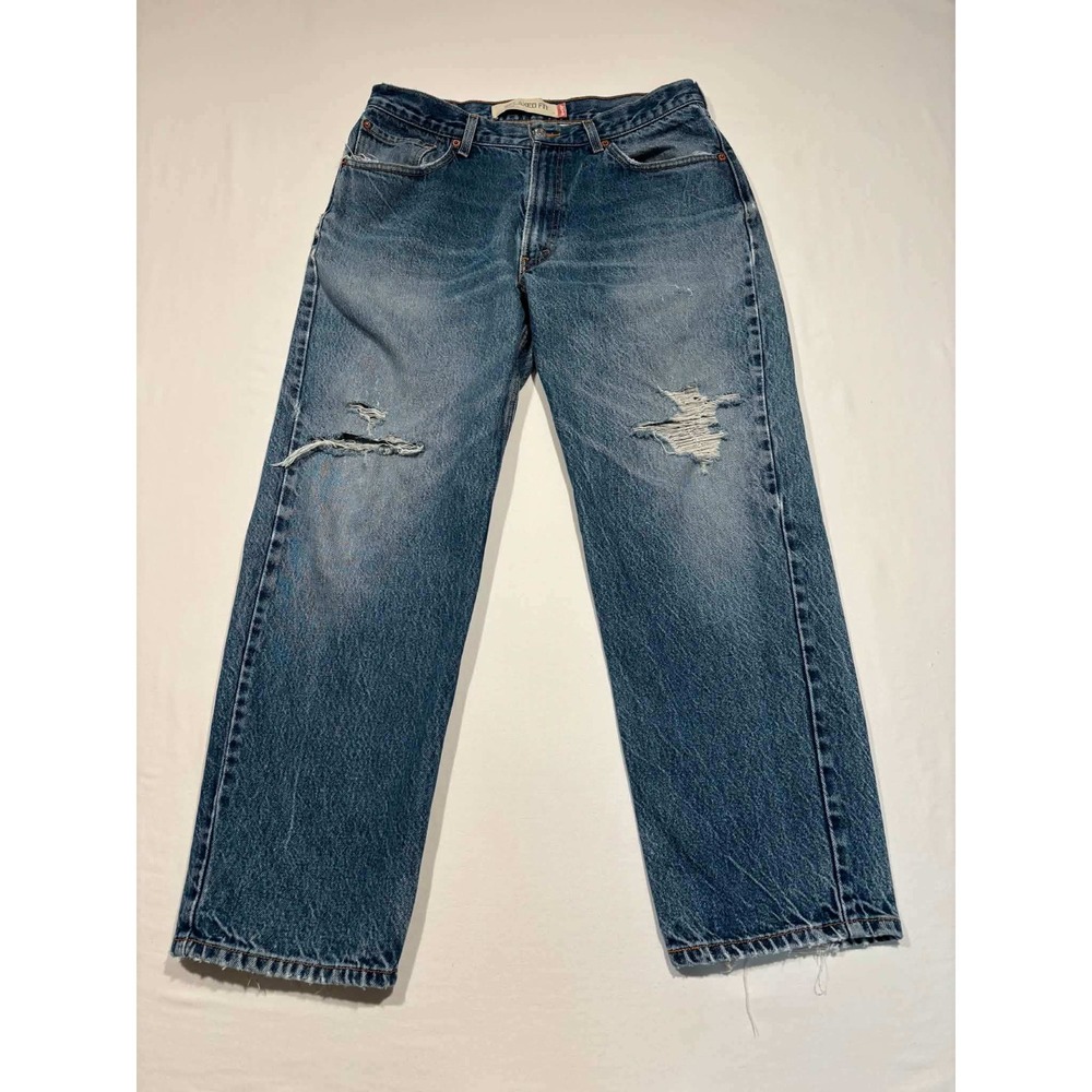 Levis 550 Relaxed Fit Jeans Mens W34‎ L30  Distressed Denim 100% Cotton